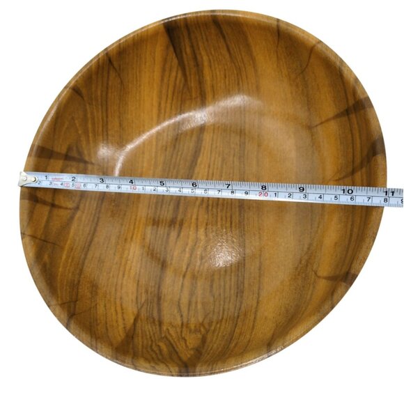 VTG Cambro Faux Woodgrain Salad Bowls Set of 2 - 11" Mid Century Modern Melamine - Picture 2 of 8